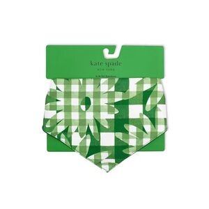 NWT Kate Spade Green and White Small/Medium Pet Bandana - Collar Compatible
